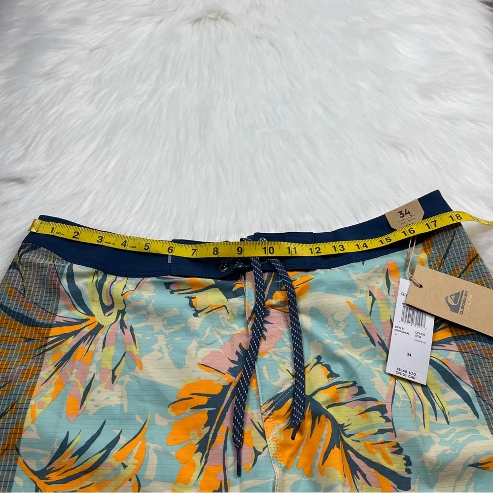 Quiksilver Highline Swim Shorts Tropical Print Men’s Size 34 NWT MSRP $65